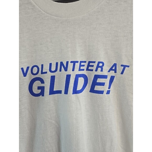Vintage 80's Oneita Graphic T-Shirt Size M 50/50Made in USA Glide Volunteer - Picture 3 of 7